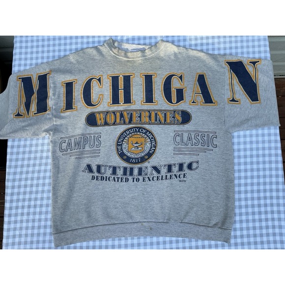 Other - VTG‎ Michigan Wolverines Size XL Campus Classic Big Spellout Crewneck USA